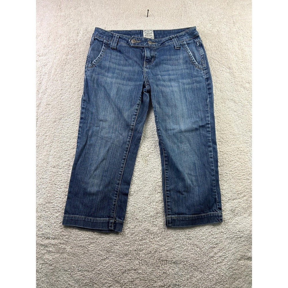 Aeropostale Jeans Womens 3 Blue Cropped Capri Denim Stretch Mid Rise Casual